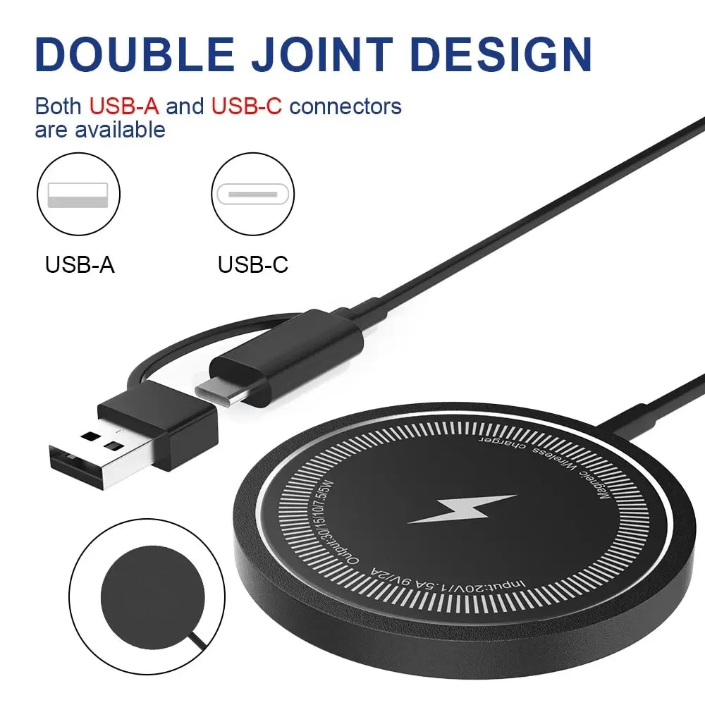 Magnetic Wireless Charger Fast Charging Pad Stand for iPhone 15 14 13 12 Pro Max Airpods PD Macsafe Phone Chargers Dock Station