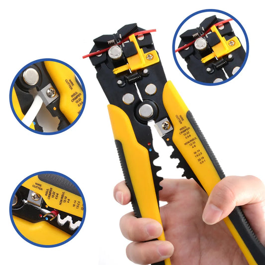 Crimper Cable Cutter Adjustable Automatic Wire Stripper Multifunctional Stripping Crimping Pliers Terminal Hand Tool