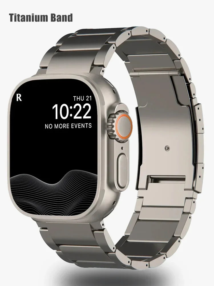 Business Titanium Strap For Apple Watch Ultra 2 49MM Metal Bracelet 44MM 45MM For IWatch Series 8 9 7 6 5 4 3 SE 44MM 40MM Band