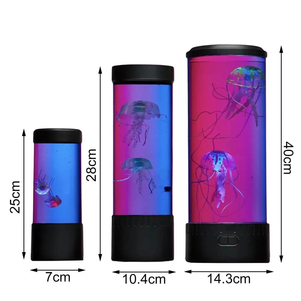 USB Powered Jellyfish Lamp Acrylic LED Fantasy Jellyfish Aquarium Lamp Transparent Sleep Relax Night Light Christmas Gift