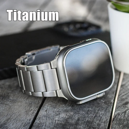 Business Titanium Strap For Apple Watch Ultra 2 49MM Metal Bracelet 44MM 45MM For IWatch Series 8 9 7 6 5 4 3 SE 44MM 40MM Band