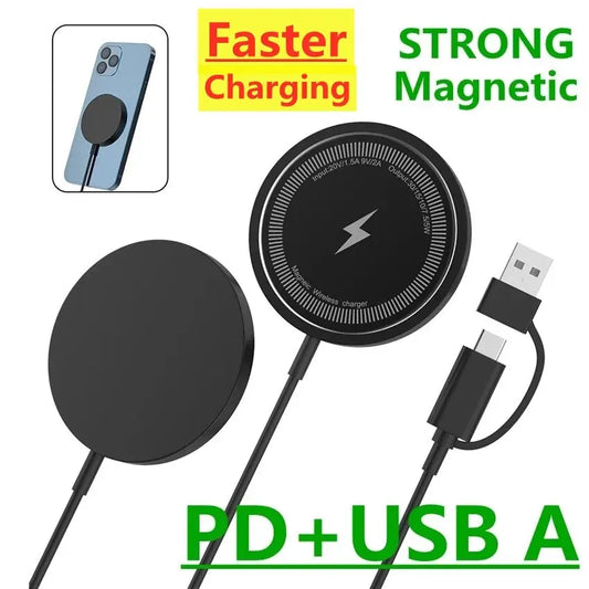 Magnetic Wireless Charger Fast Charging Pad Stand for iPhone 15 14 13 12 Pro Max Airpods PD Macsafe Phone Chargers Dock Station